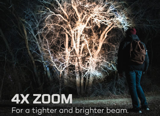 Nebo Rechargeable Flashlight LED IPX4 with Maximum Brightness 400lm Silver