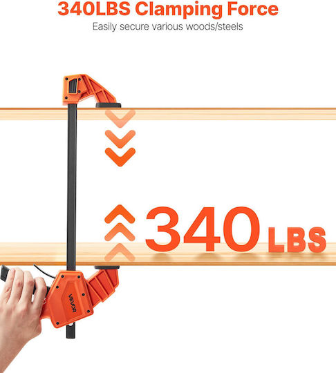 Vevor Bar Clamps Woodworking 2-Pack 30.48 Cm One-Handed Clamp Spreader 154kg