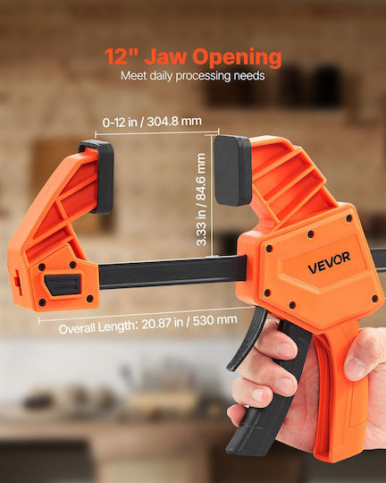 Vevor Bar Clamps Woodworking 2-Pack 30.48 Cm One-Handed Clamp Spreader 154kg