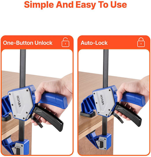 Vevor Bar Clamps Woodworking 2-pack 60.96 cm One-handed Clamp Spreader 154kg