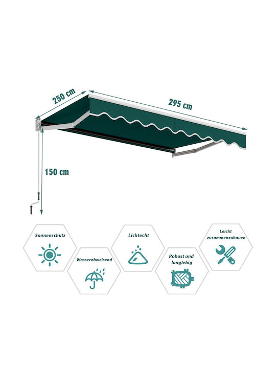 Costway Zelt Terrasse Grün 3x2.5m