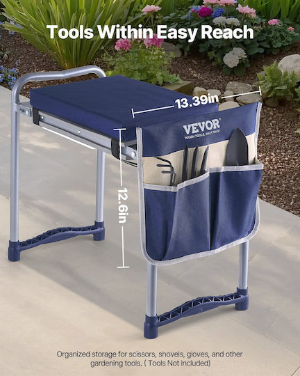 Vevor Garden Kneeler Seat 11" Wide Pad 360lbs Folding Garden Stool Non Slip