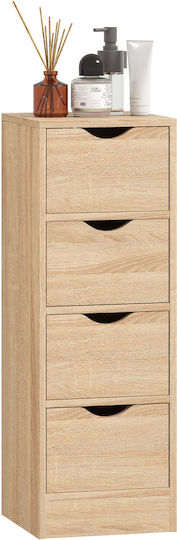 HomCom Floor Bathroom Shelf Wooden 29x29x83cm