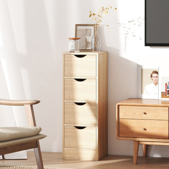 HomCom Floor Bathroom Shelf Wooden 29x29x83cm