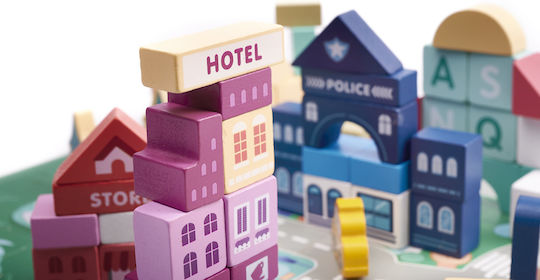 Blocuri Puzzle City Din Lemn 100buc