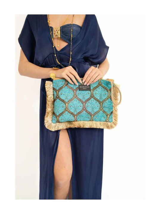 Juicy Clutch Likno Дамска Чанта Ръчна Тюркоазена