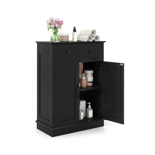 Costway Ντουλάπι Μπάνιου 56x30x80cm Μαύρο