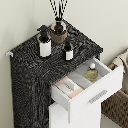 Kleankin Bathroom Cabinet L35xW30xH77.5cm White