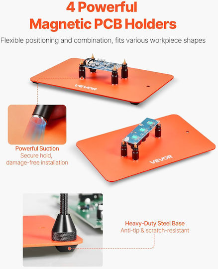 Vevor Magnetic Helping Hands Soldering Station 3x Magnifying Lamp Air Gun Holder