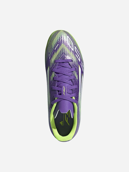 F50 League FG/MG Ghete De Fotbal Pentru Copii Cu Crampoane Purple Rush / Cloud White / Lucid Lemon