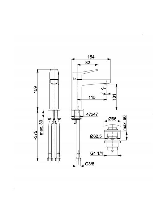 KFA Mixing Sink Faucet Gray