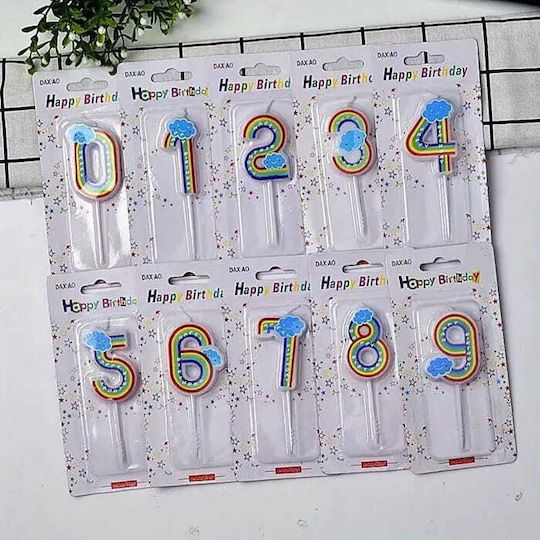 Birthday Candle Number "7" Rainbow