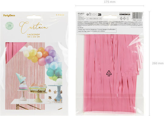 PartyDeco Vorhang für Party in Rosa Farbe 100cm