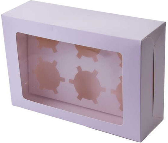 Cake Land Box of 6 Muffins 24x16x7.5cm Window Insert 10 Pieces