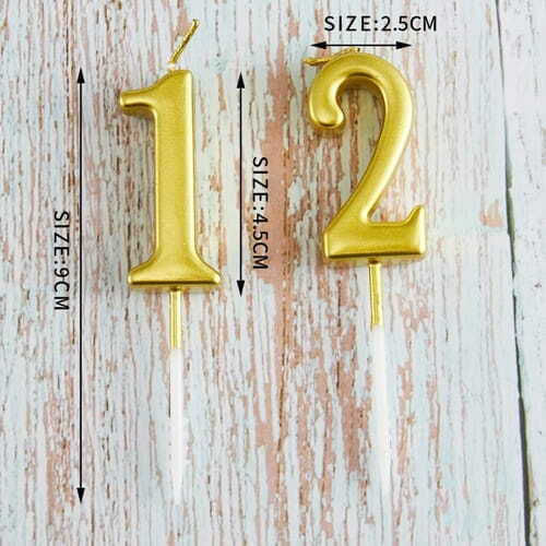 Свещ За Рожден Ден Номер 9 Златна 4.5см