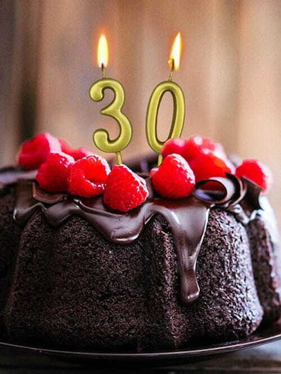 Свещ За Рожден Ден Номер 9 Златна 4.5см