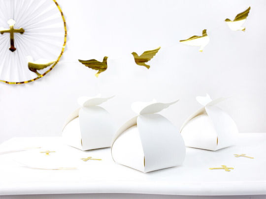 PartyDeco Paper Box for Gift White 8.5x8.5x14.5cm.