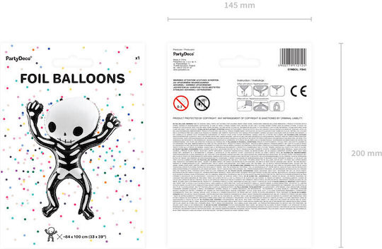 Folie Luftballon Skelett 84x100cm
