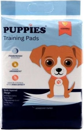 Puppies Επιδαπέδια Πάνα Σκύλου με Αυτοκόλλητο 60x60cm 10τμχ