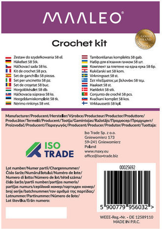 Set of Crochet Hooks Knitting Tools 58 Pieces Storage Case XXL Aria Trade