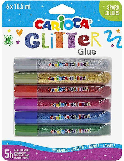 Carioca Lipici Glitter Multicolor 10.5ml Set 6buc