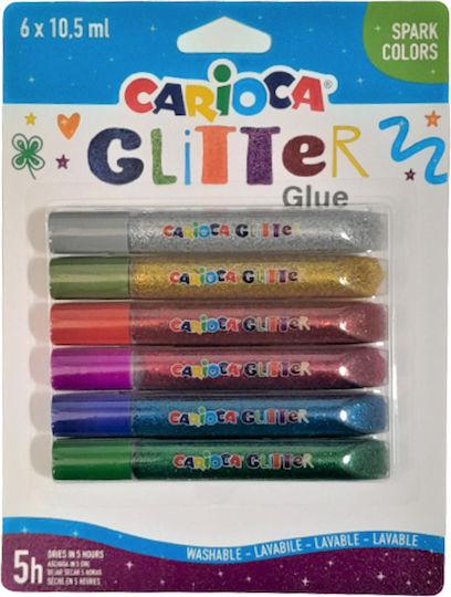 Carioca Lipici Glitter Multicolor 10.5ml Set 6buc