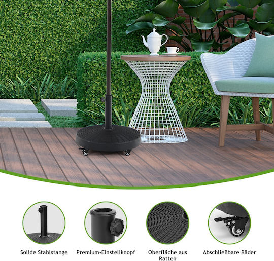 Costway Folding Umbrella Stand made of Metal Black 52x52cm