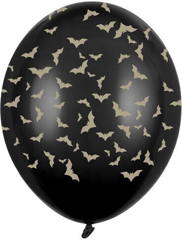 Balloon Latex Black Mπαλόνια Mαύρα Mε Nυχτερίδες Pastel 30cm