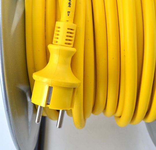 AWTools 1 Platz mit Kabel 50m Durchmesser 3 x 2.5mm² Wasserdicht Gelb