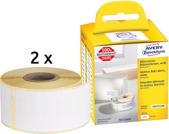 Avery Selbstklebende Etikettenrollen 89x36mm 1Stück