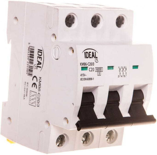 Ideal Τριπολικός Διακόπτης Ράγας 400V 20A