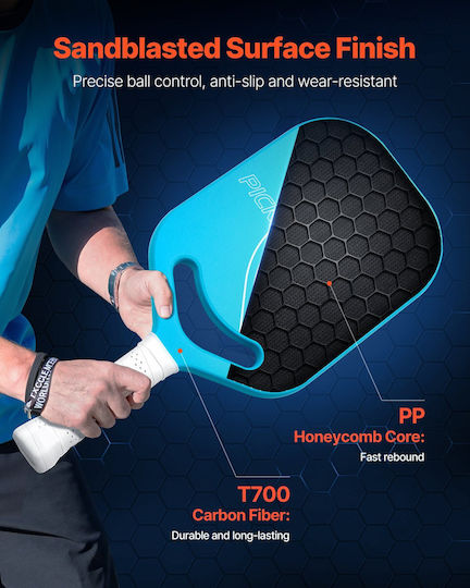 Vevor Pro Carbon Fiber Pickleball Paddle Aero Throat Honeycomb Core Racket