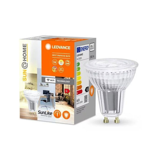 Ledvance Smart LED Bulb 4.9W for Socket GU10 and Shape PAR16 Adjustable White 268lm Dimmable