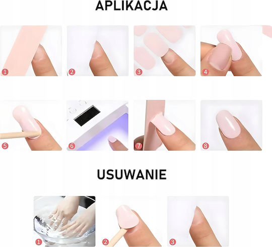 Nail Stickers Cured In Uv Led Lamp Ombre Pink