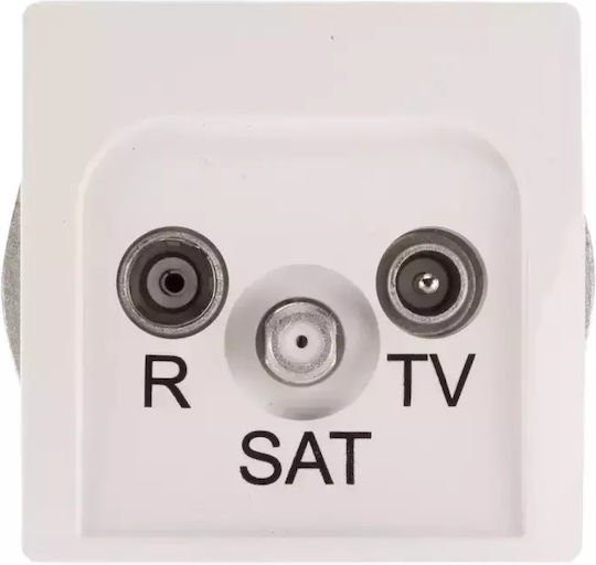 Kontakt-Simon TV- und Satellitenbuchse Grundlegend in Weiß Farbe BMZAR-SAT1.3 1.01 11