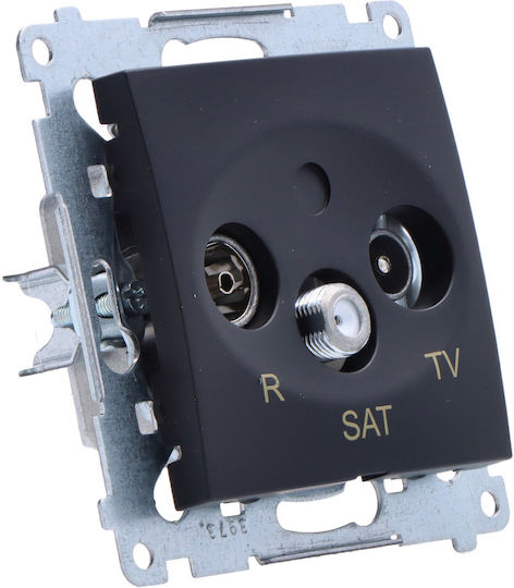Kontakt-Simon TV-Antenna Socket Terminal in Black Colour DASK.01/49