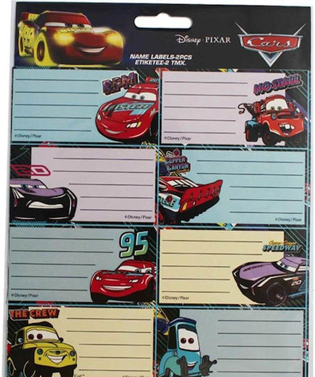 Gim Notebook Labels Cars 2pcs