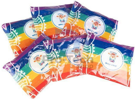 Set 6 Pungi Pudră Colorată Holi Idealstore Roșu Portocaliu Galben Verde Albastru Mov Fabricat din Ingrediente Naturale Sigure Non-iritante Fără Alergii Ideal pentru Zile de Naștere Festivaluri Evenimente