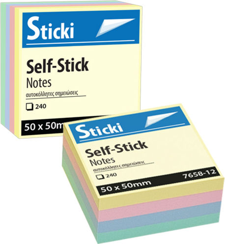 Sticki Sticky Note Pads in Cube 400 Sheets 5x5pcs Sticki