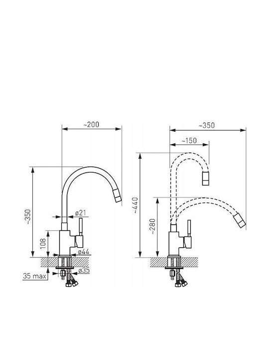 Zorba Bzr4p Küchenarmaturen Zähler Flexibel Beige
