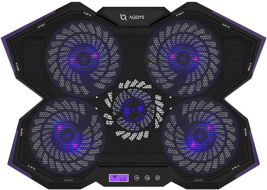 Aqirys Cooling Pad for Laptop up to 17" with 5 Fans and Lighting Purple