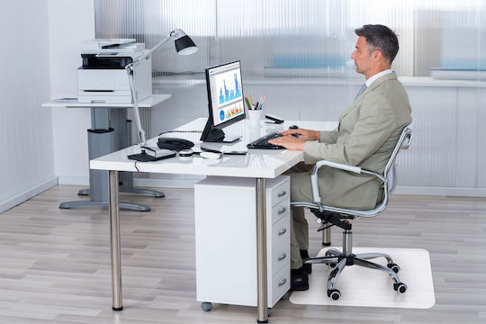 Bakaji Office Floor Protector Floor Mat Protector AT00010697 90x90cm