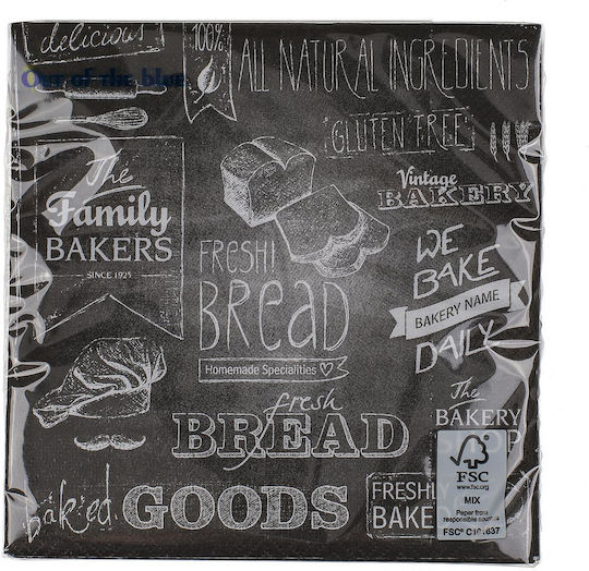 Urban Bakery Χαρτοπετσέτες Μαύρες 33x33εκ. 20τμχ