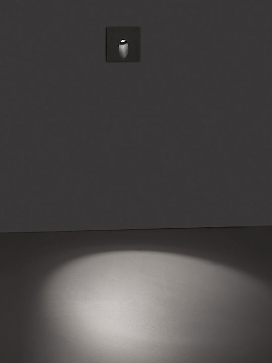Viokef Serifos Wandmontierte Außenbeleuchtung Punkt LED IP54 3W mit Warmweißem Licht 8.4x8.4cm