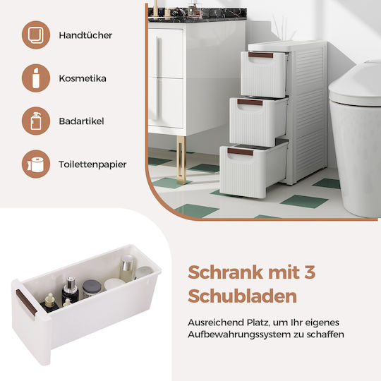 Costway Boden Badezimmerregal Weiß
