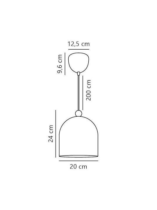Nordlux Висящо Осветително Тяло Бял с Цокъл E27 20x24см.