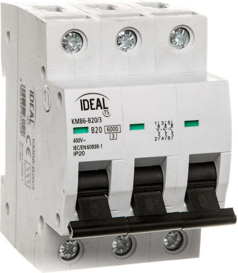 Kanlux Τριπολικός Διακόπτης Ράγας 400V 20A
