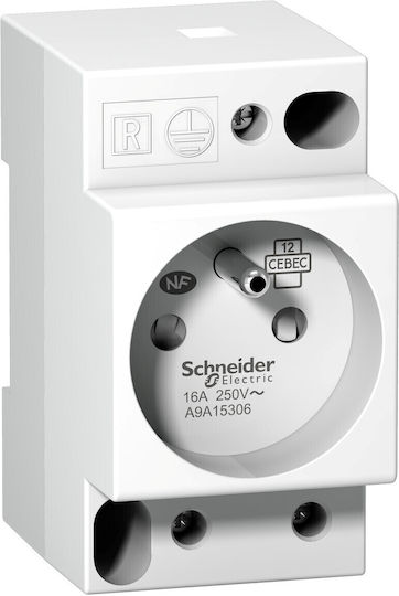 Schneider Electric 2-Poles Socket Panel Push Button Socket Switch 230V 16A