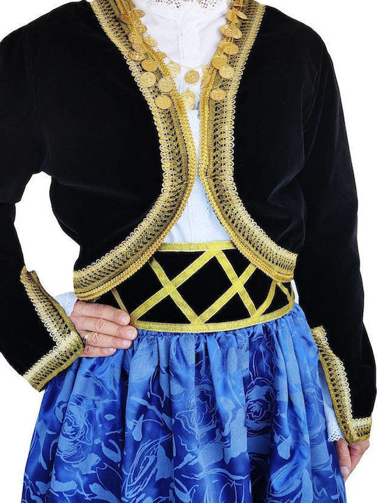 Traditional Costume Cretan Girl from Chania with 1 Row Necklace
