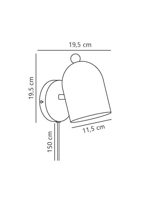 Nordlux Φωτιστικό Τοίχου με Ντουί E27 Μπλε 11.5x19.5εκ.
